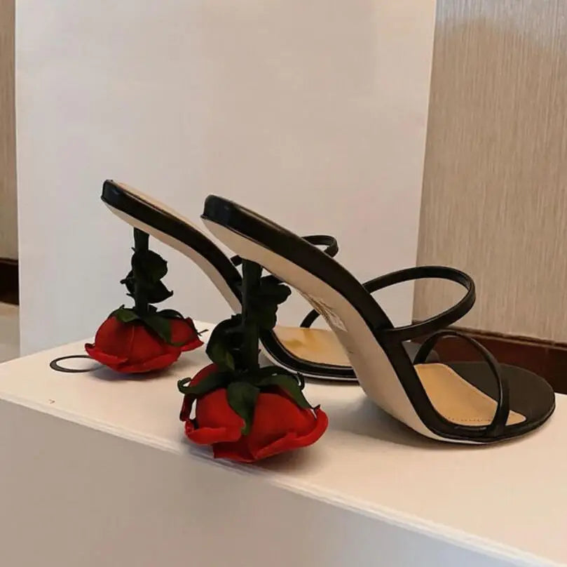 Women's Flower Open Toe High Heel Sandals
