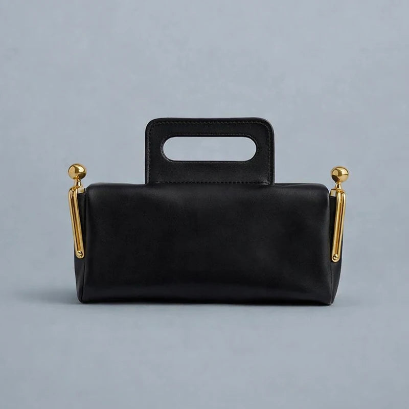 Women's Kiss Lock Frame Shoulder Bag and Clutch Purse