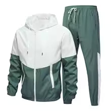 Men's Casual Hooded Jacket and Pants Tracksuit Set