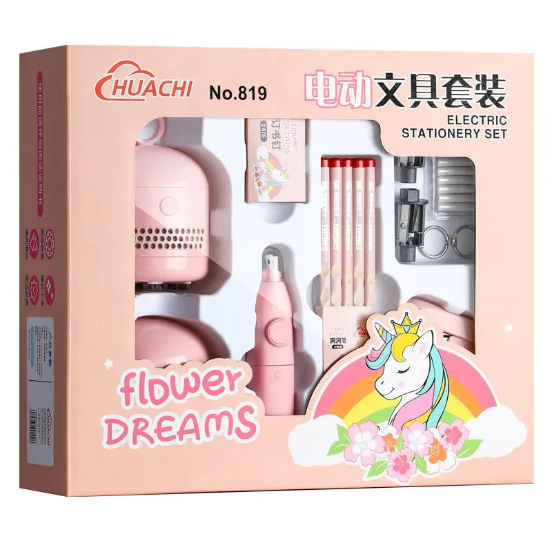 Kids' Electric Pencil Sharpener and Electronic Stationery Cleaner Kit WM819