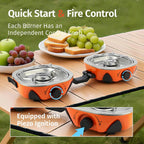 Propane Camping Stove and Portable 2 Burner Outdoor Gas Cooker