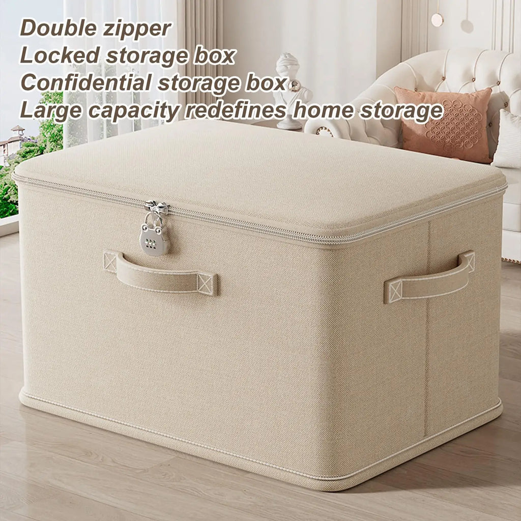 Large Stackable Storage Box with Combination Lock and Handle