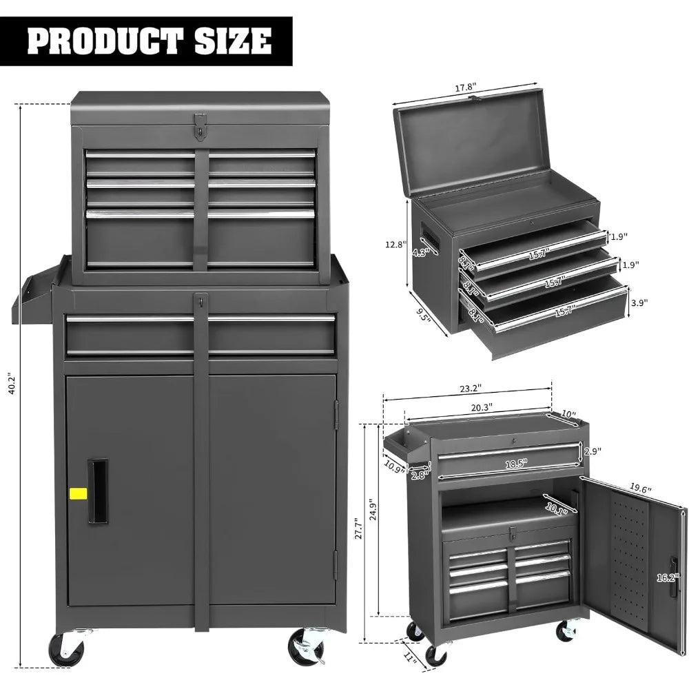 4 Drawer Rolling Tool Chest with Wheels and Lock Storage Cabinet