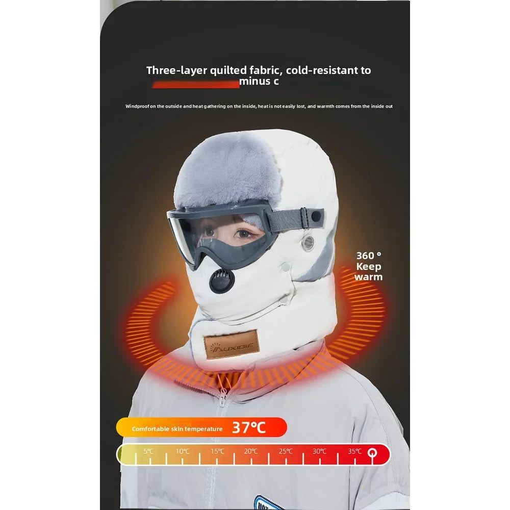 Unisex Windproof Thickened Plush Riding Face Mask Hood