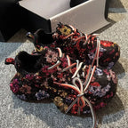 Women's Glitter Platform Sneakers Lace-Up Casual Fashion Shoes