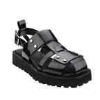 Men's Metal Rivet Buckle Leather Sandals Punk Platform Summer Shoes
