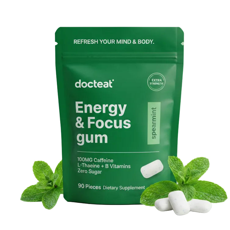 Energy Focus Caffeine Gum with L-Theanine and B Vitamins Spearmint