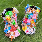 Plush Teddy Bear Snow Boots Unisex Ankle Length