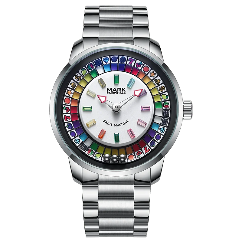 Men's Full Color Rotatable Dial Quartz Watch with Luminous Wheel