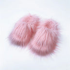 Women's Faux Fur Plush Warm Flat Slippers