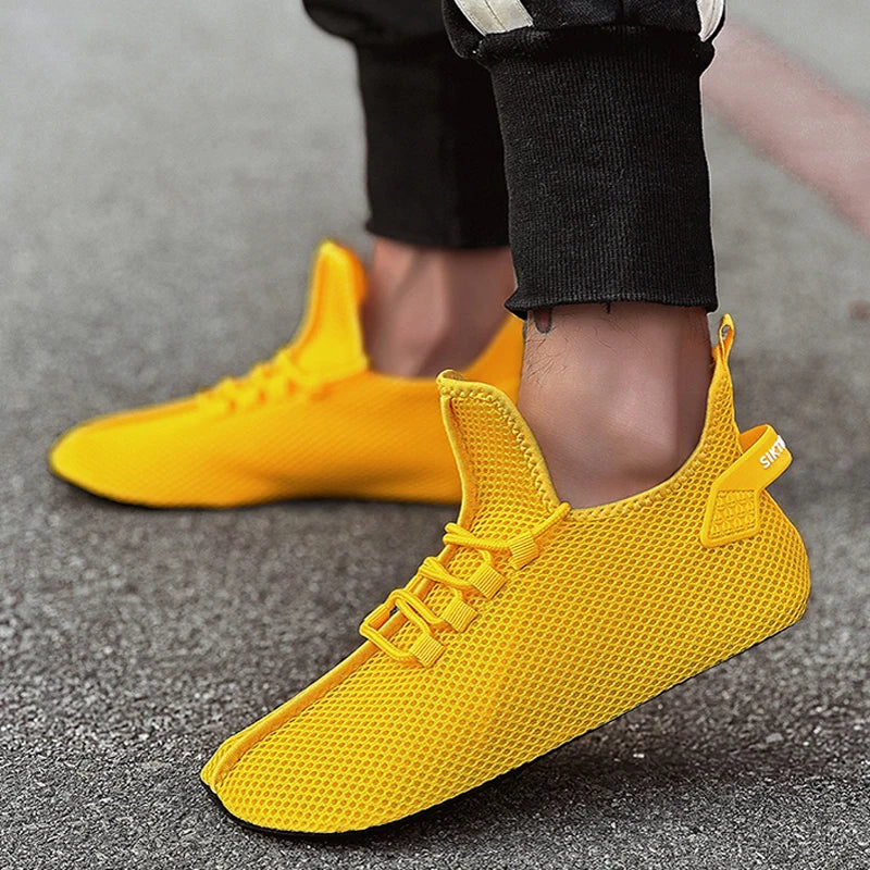 Men's Air Mesh Casual Shoes Lightweight Lace-Up Running Sneakers