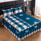 Lace Skirt Bed Sheet and Fitted Bedspread Set