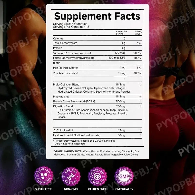 Creatine Monohydrate Collagen BCAA Workout Support Gummies