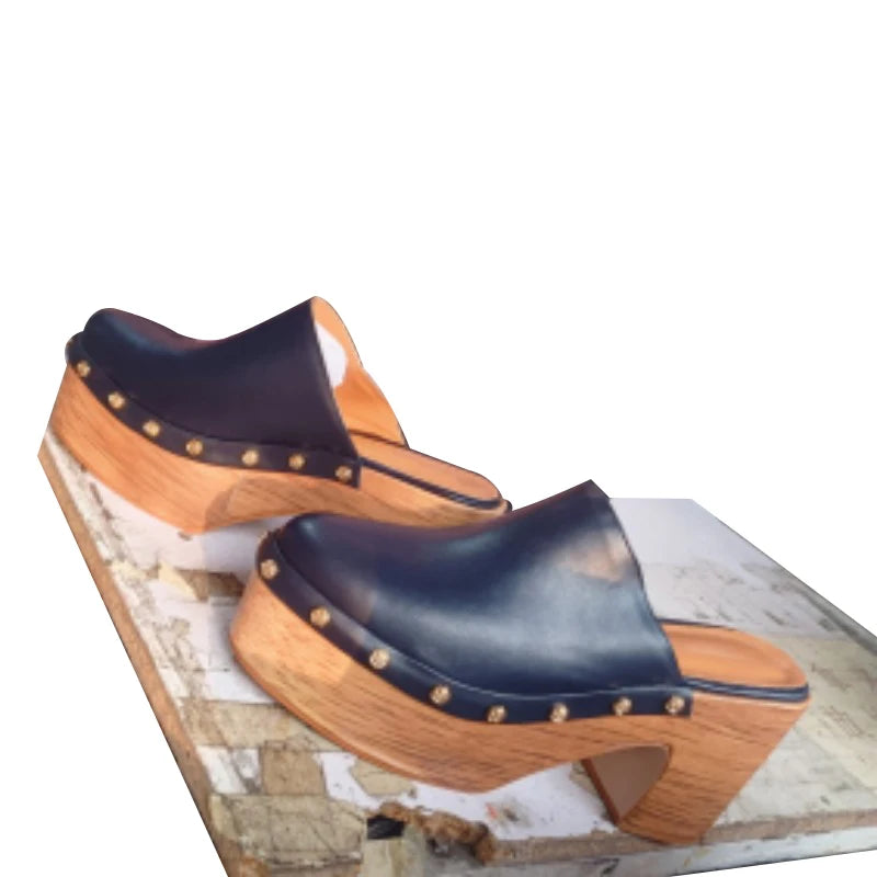 Women's Closed Toe Platform High Heel Slippers