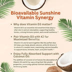 Vitamin D3 10000 IU and K2 MK-7 200mcg Softgels Dietary Supplement