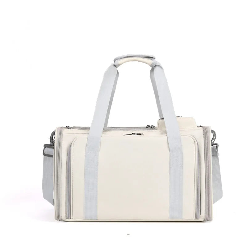 Expandable Double-Sided Pet Carrier Bag Breathable Travel Tote for Cats and Small Dogs