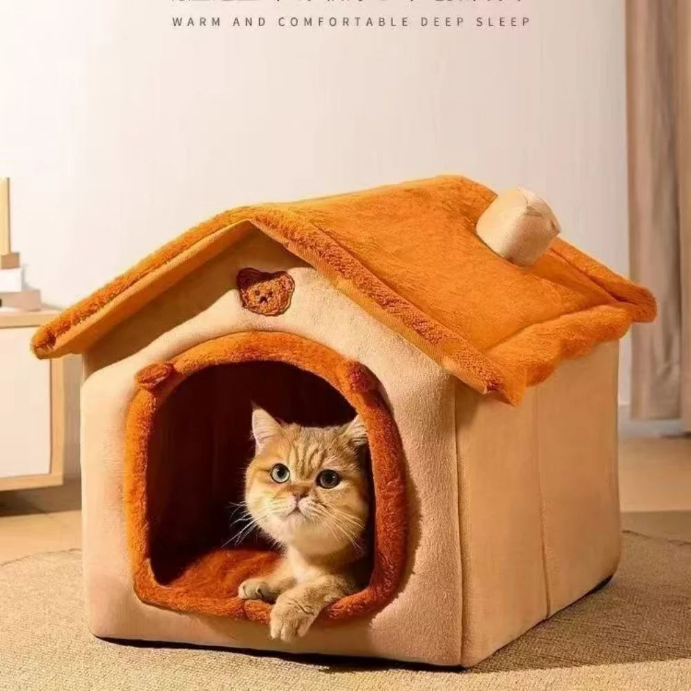 Plush Teddy Dog House Winter Warm Pet Bed for Small Dogs & Cats