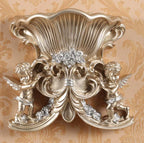 European Resin Angel Wall Vase and Planter Mural Ornament