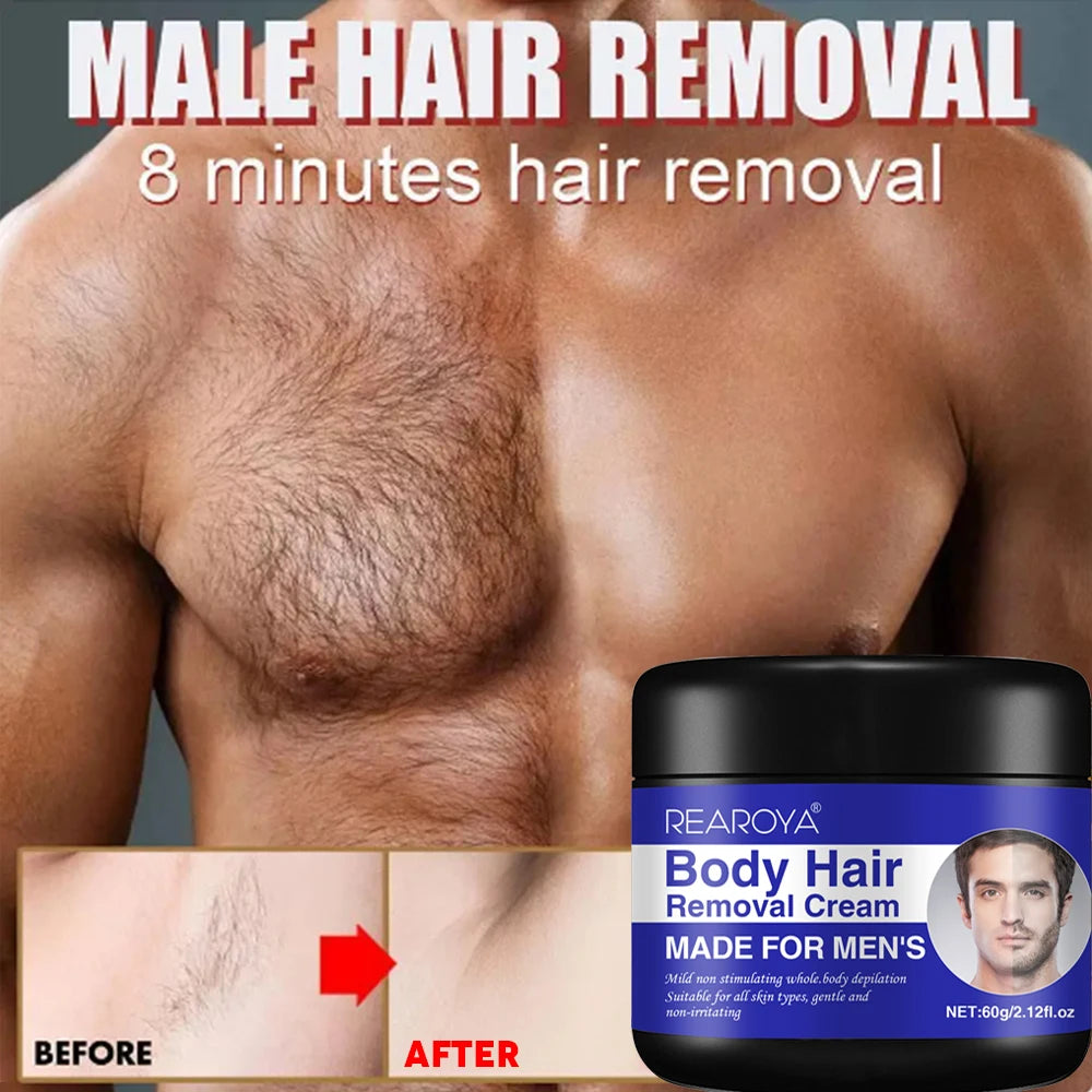 Men's Painless Mild Depilatory Hair Removal Cream 2.1 oz