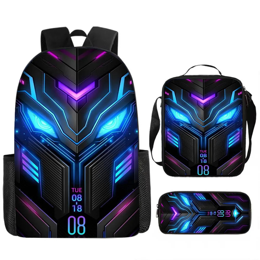 Kids' Fashion Oxford 3D Print School Backpack Set