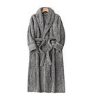 Unisex Thick Coral Fleece Warm Long Kimono Robe