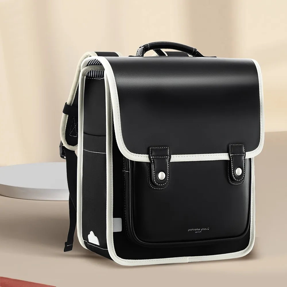 Kids' Fashion PU Leather Waterproof School Backpack