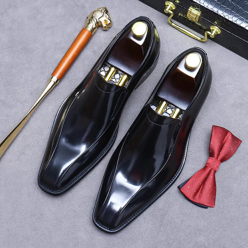 Men's Pointed Toe Genuine Cowhide Leather Loafers