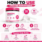 Creatine Monohydrate Hydrolyzed Collagen Powder Muscle Recovery Supplement 8.5 oz