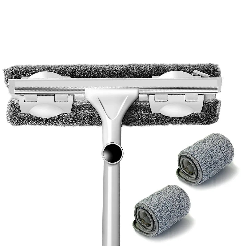 Telescopic Window Cleaner Mop with Extendable Aluminum Rod