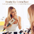 Triple Barrel Ceramic Hair Waver Curling Iron Temperature Control Styling Tool