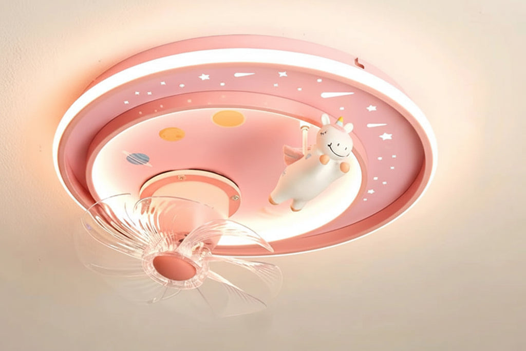 Nordic Ceiling Fan with Dimmable LED Light and Remote