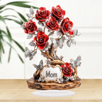 Flat Acrylic Rose Flower Artwork Plaque and Desk Decorative Sign