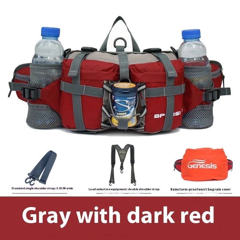 Waterproof Hiking Waist Bag with Reflective Strip and 1.3-Gallon Capacity
