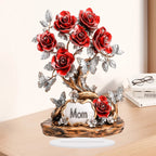 Flat Acrylic Rose Flower Artwork Plaque and Desk Decorative Sign