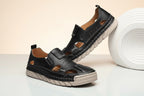 Men's Hand-Sewn Leather Sandals for Daily Outdoor Comfort Rubber Sole