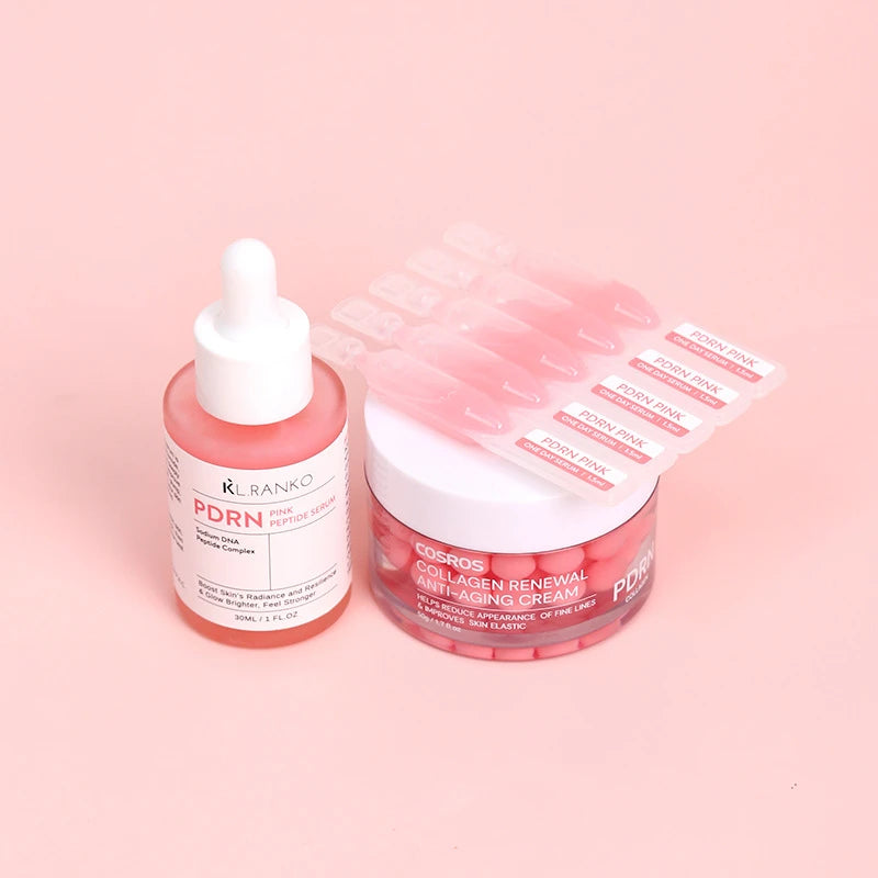 PDRN Pink Collagen Facial Skincare Set Moisturizing Serum and Cream