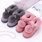 Women's Plush Winter House Slippers Fuzzy Fur Lined Slides