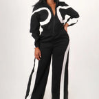 Women's Color Block Patchwork Zipper Jumpsuit