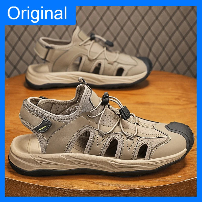 Men's Casual Closed-Toe Sandals Breathable Lightweight Outdoor Beach Shoes
