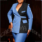 Women's Classic Tailored Blazer and Trousers Suit Set