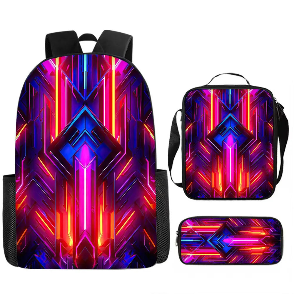 Kids' Fashion Oxford 3D Print School Backpack Set