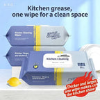 Kitchen Degreasing Cleaning Wipes and Oil Stain Remover Towels