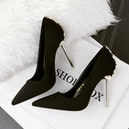 Women's Pointed Toe Suede Bow Stiletto Pumps