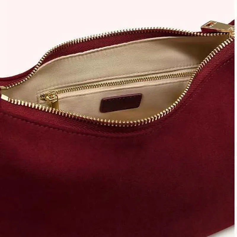 Women's Tassel Metal Handle Faux Suede Tote Bag