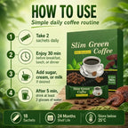 Slim Green Coffee Ganoderma Herbal Supplement 18 Sachets 6.3 oz