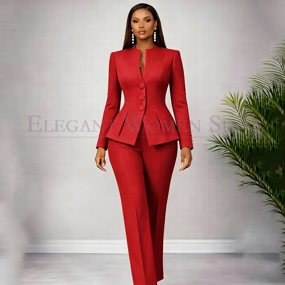 Men's Tailored Two-Piece Blazer and Pants Suit