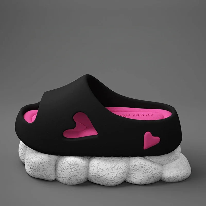 Women's Heart Pattern EVA Cloud Slipper Slides Platform