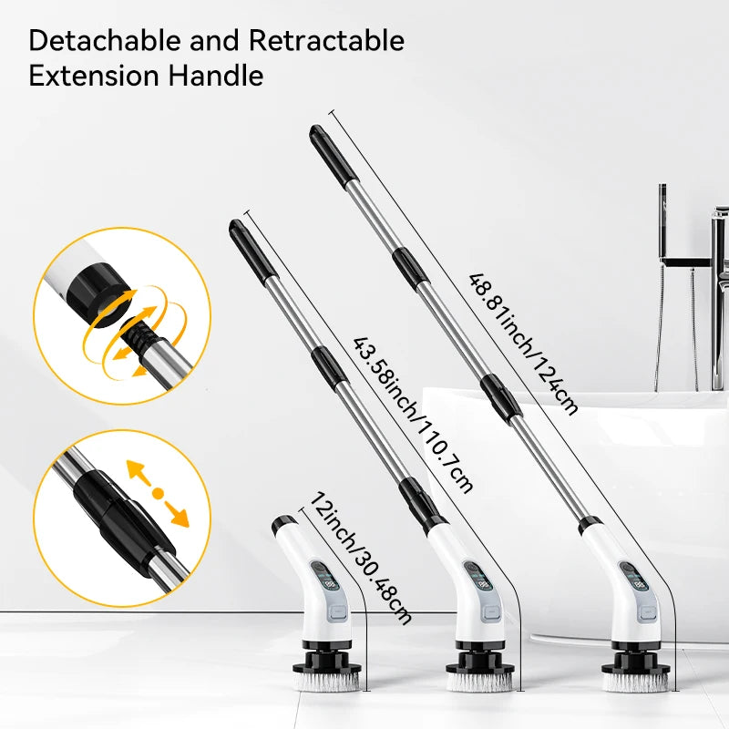 Cordless Electric Spin Scrubber with Extension Handle A11