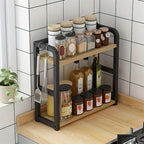 2 Tier Metal Countertop Shelf and Multipurpose Kitchen Storage Organizer