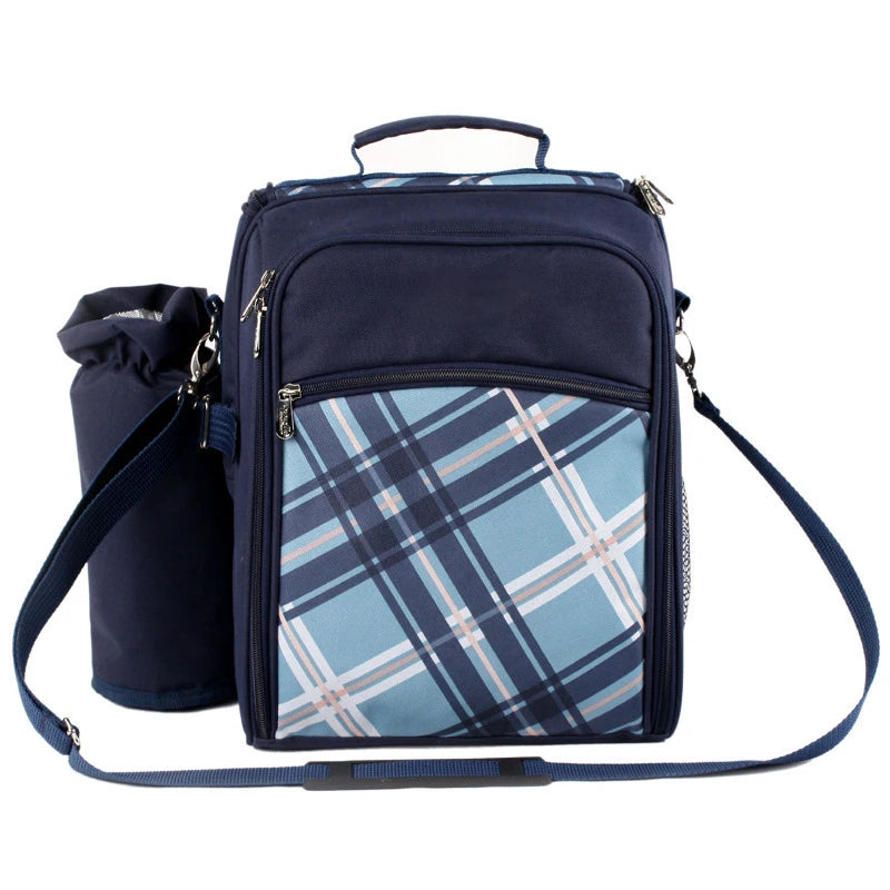Insulated 4-Person Picnic Backpack with Cooler Compartment